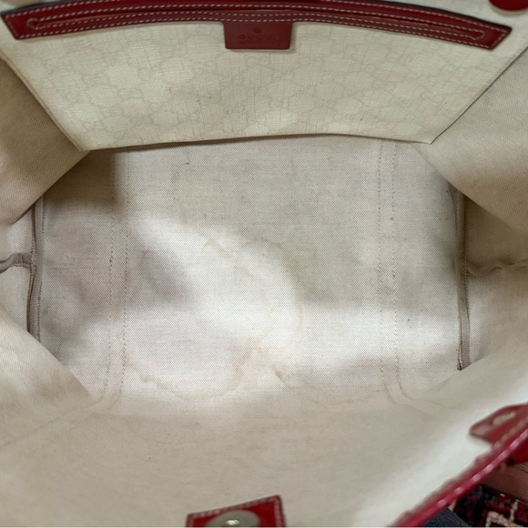 Gucci Vintage Tattoo Tote | Y2K Sacred Heart Swallow Canvas Bag - Picture 8 of 12